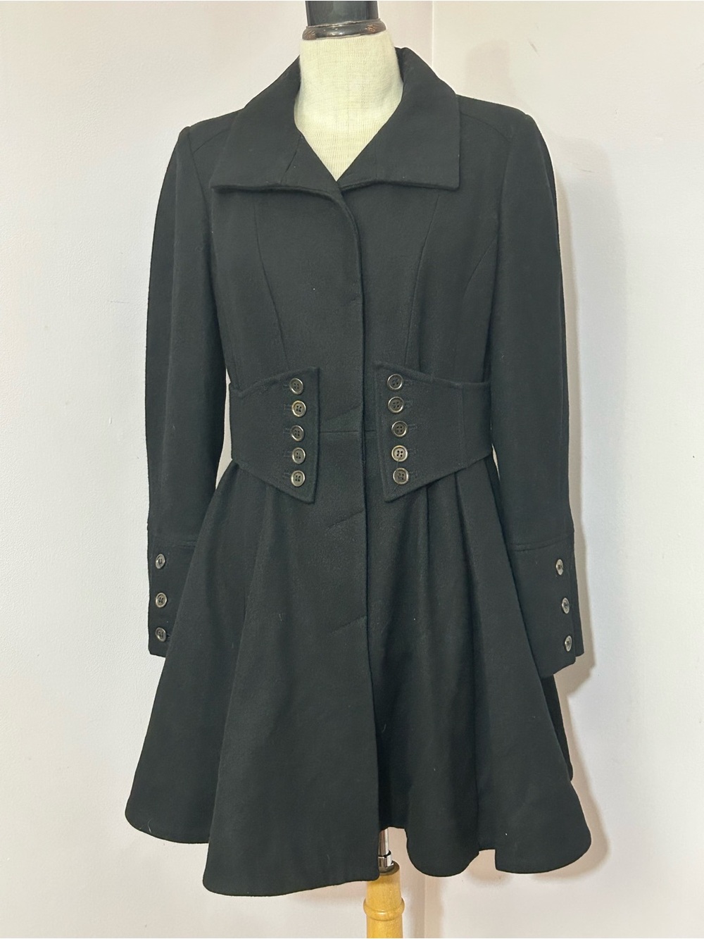 Betsey Johnson Y2K Pleated Corset Style Coat Size 2